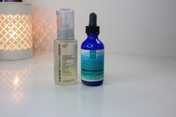 Peter thomas roth glycolic acid gel and insta naturals hylauronic acid serum