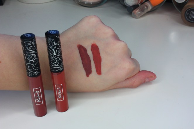 Kat Von D Liquid lipsticks Lolita and Lolita 2 swatches